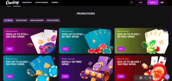 welcome bonus at casiny