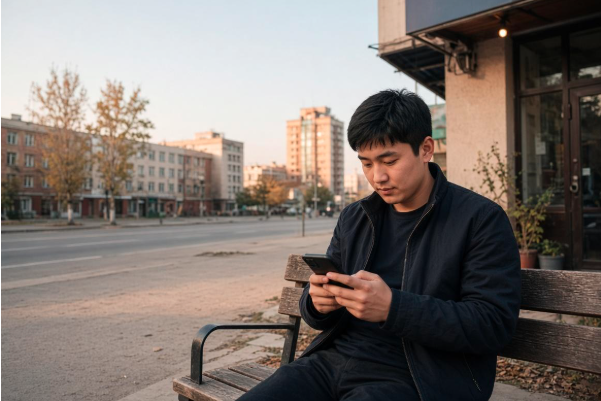 Person following a live sports broadcast on a smartphone